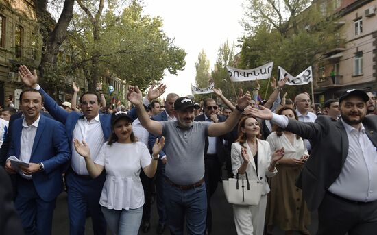 Rally on Nikol Pashinyan's 100 days as prime minister in Yerevan