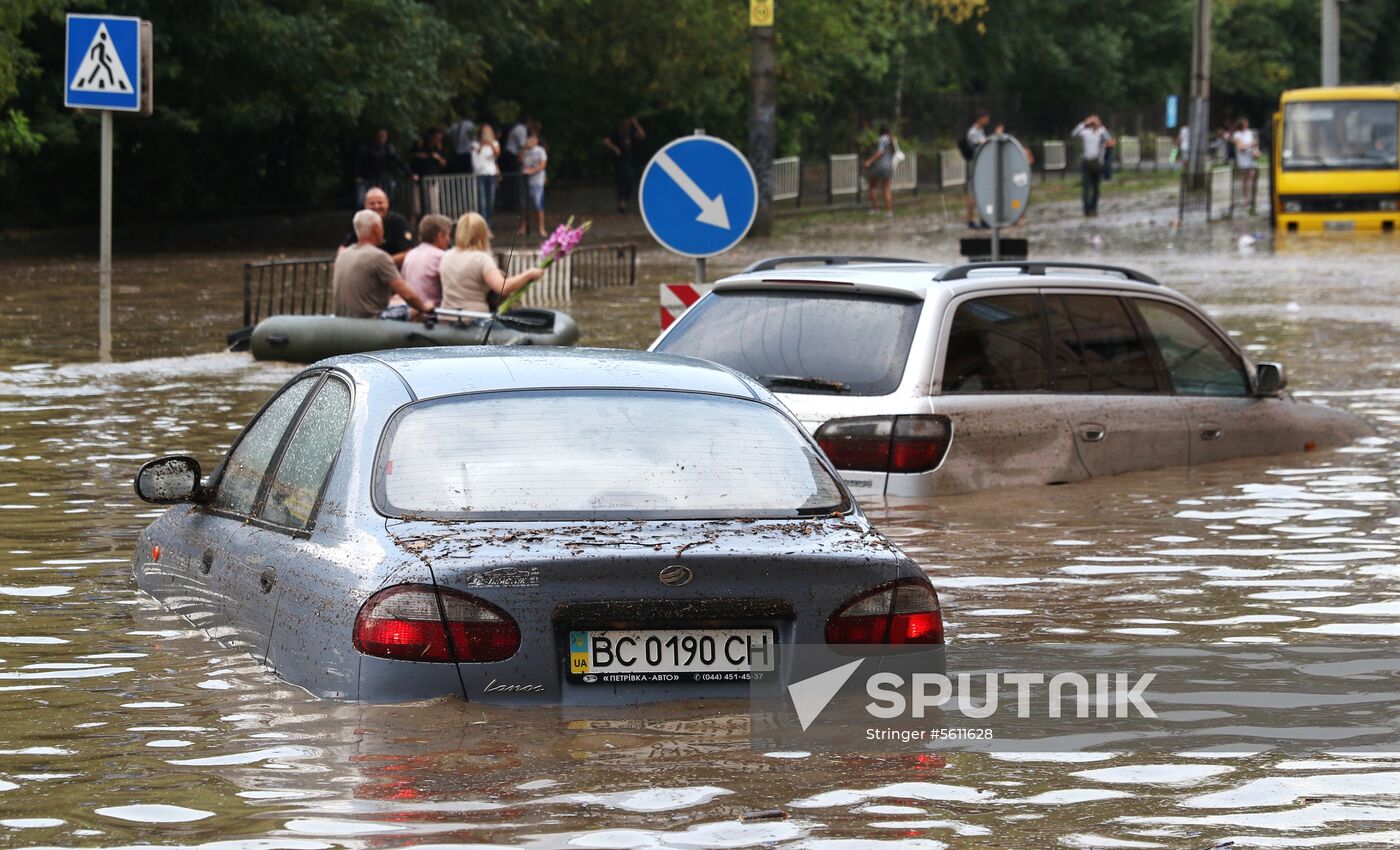 Aftermath of heavy rains in Lvov