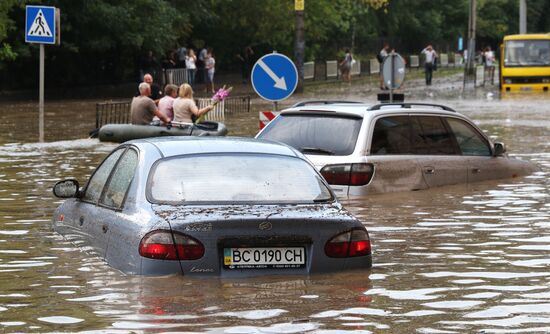 Aftermath of heavy rains in Lvov