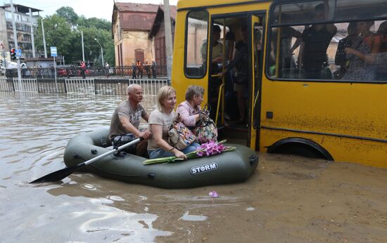 Aftermath of heavy rains in Lvov