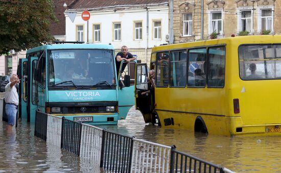 Aftermath of heavy rains in Lvov