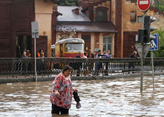Aftermath of heavy rains in Lvov