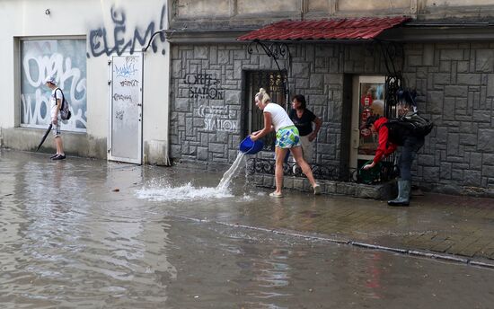 Aftermath of heavy rains in Lvov