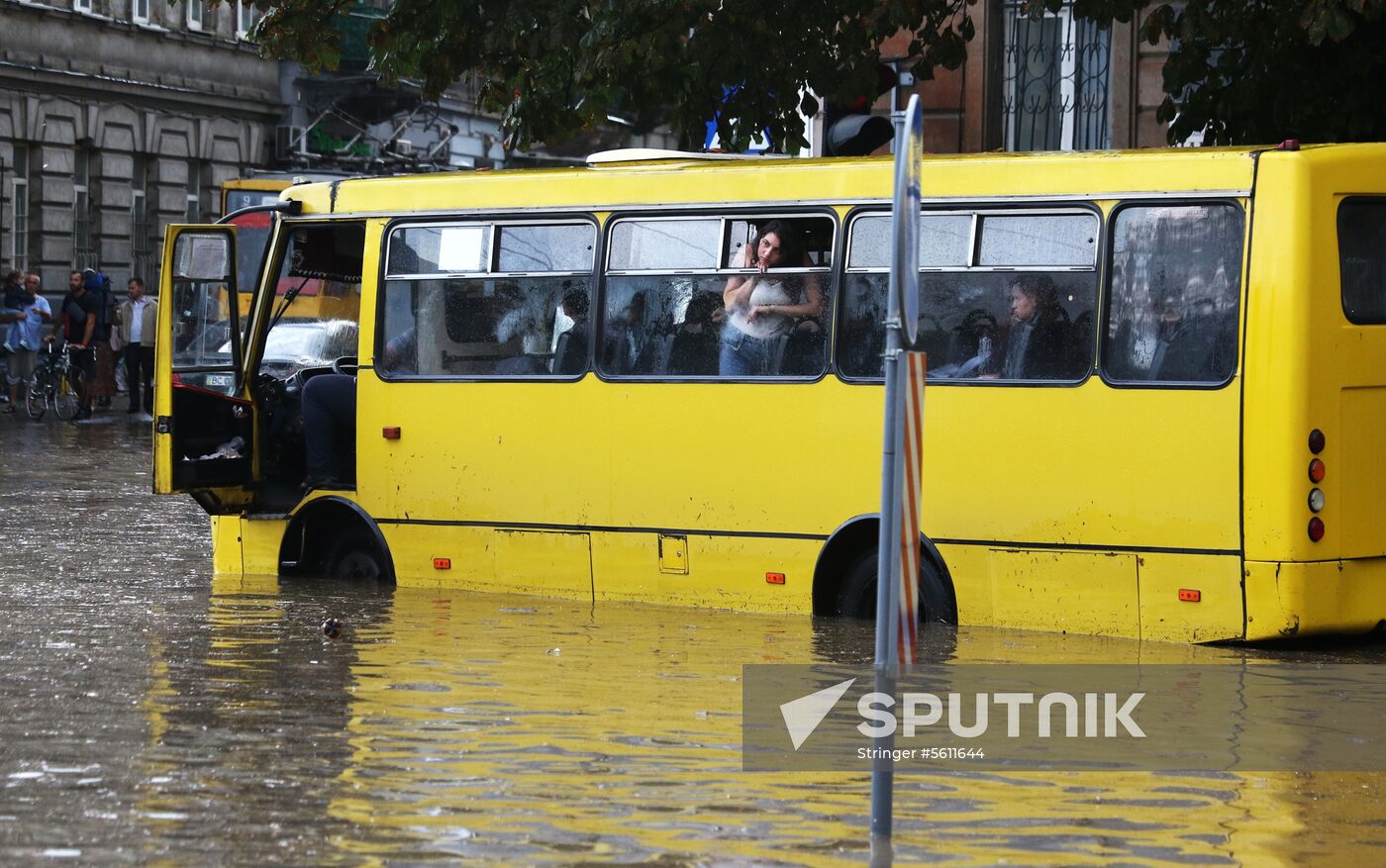 Aftermath of heavy rains in Lvov