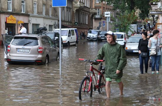 Aftermath of heavy rains in Lvov