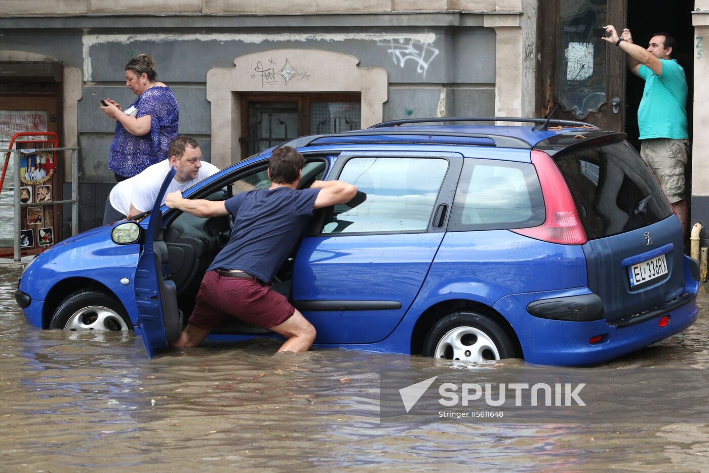Aftermath of heavy rains in Lvov