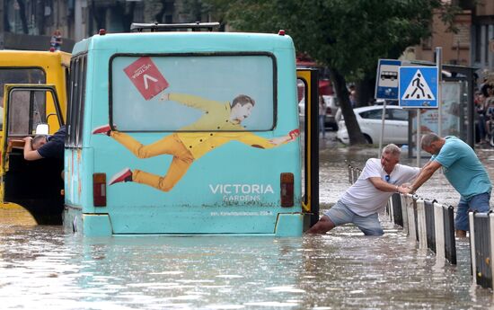 Aftermath of heavy rains in Lvov