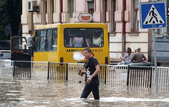 Aftermath of heavy rains in Lvov