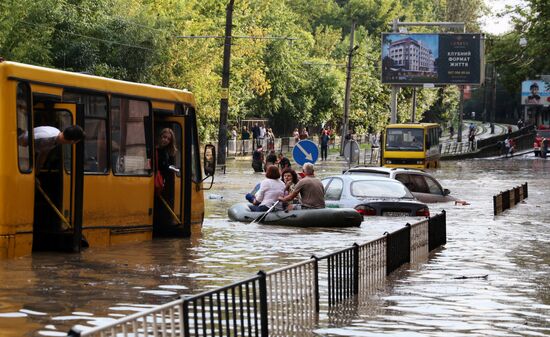 Aftermath of heavy rains in Lvov