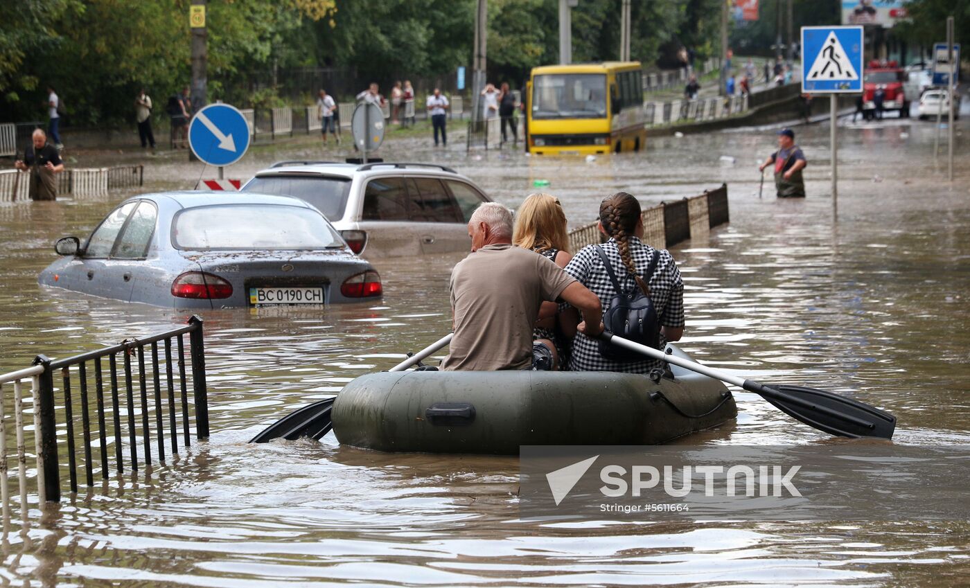 Aftermath of heavy rains in Lvov