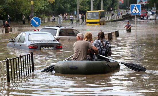 Aftermath of heavy rains in Lvov