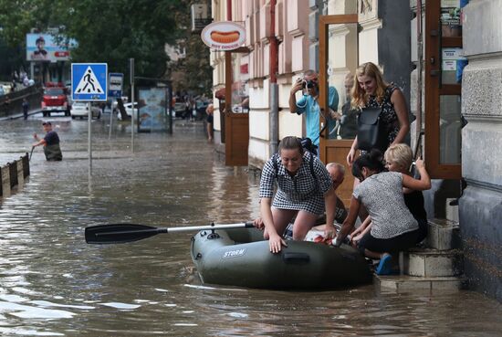 Aftermath of heavy rains in Lvov