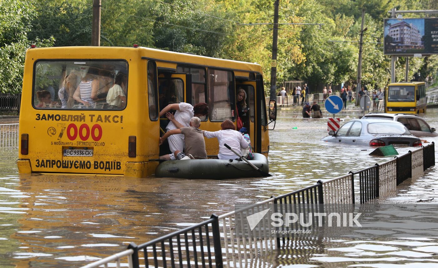 Aftermath of heavy rains in Lvov