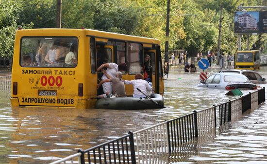 Aftermath of heavy rains in Lvov