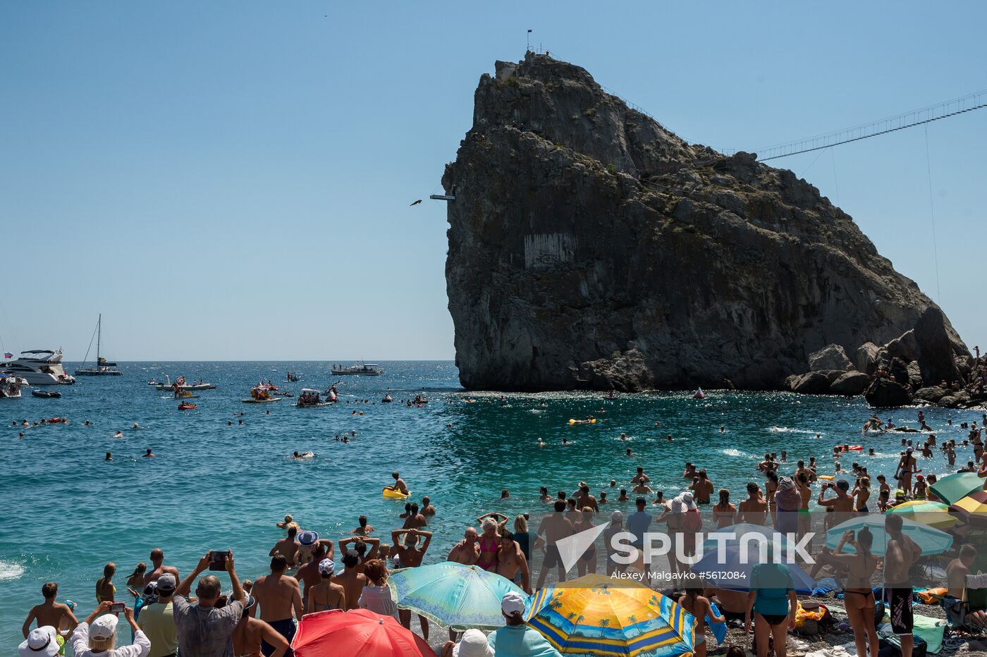 Freerate Cliff Diving World Cup international tournament in Crimea