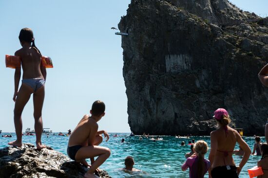 Freerate Cliff Diving World Cup international tournament in Crimea