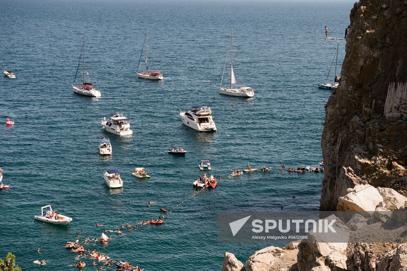 Freerate Cliff Diving World Cup international tournament in Crimea