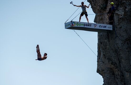 Freerate Cliff Diving World Cup international tournament in Crimea