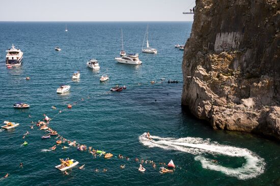 Freerate Cliff Diving World Cup international tournament in Crimea