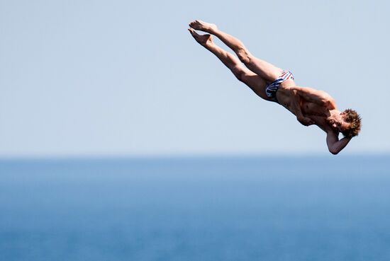 Freerate Cliff Diving World Cup international tournament in Crimea