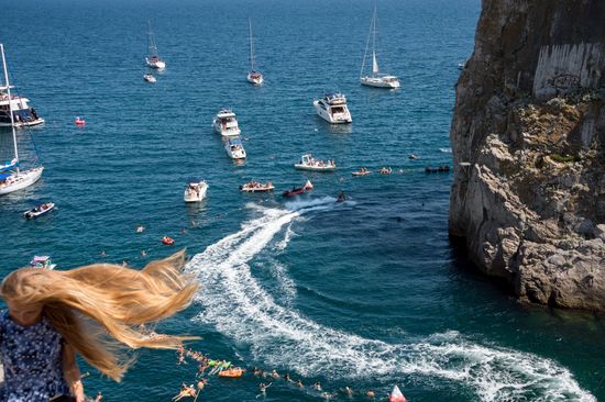 Freerate Cliff Diving World Cup international tournament in Crimea