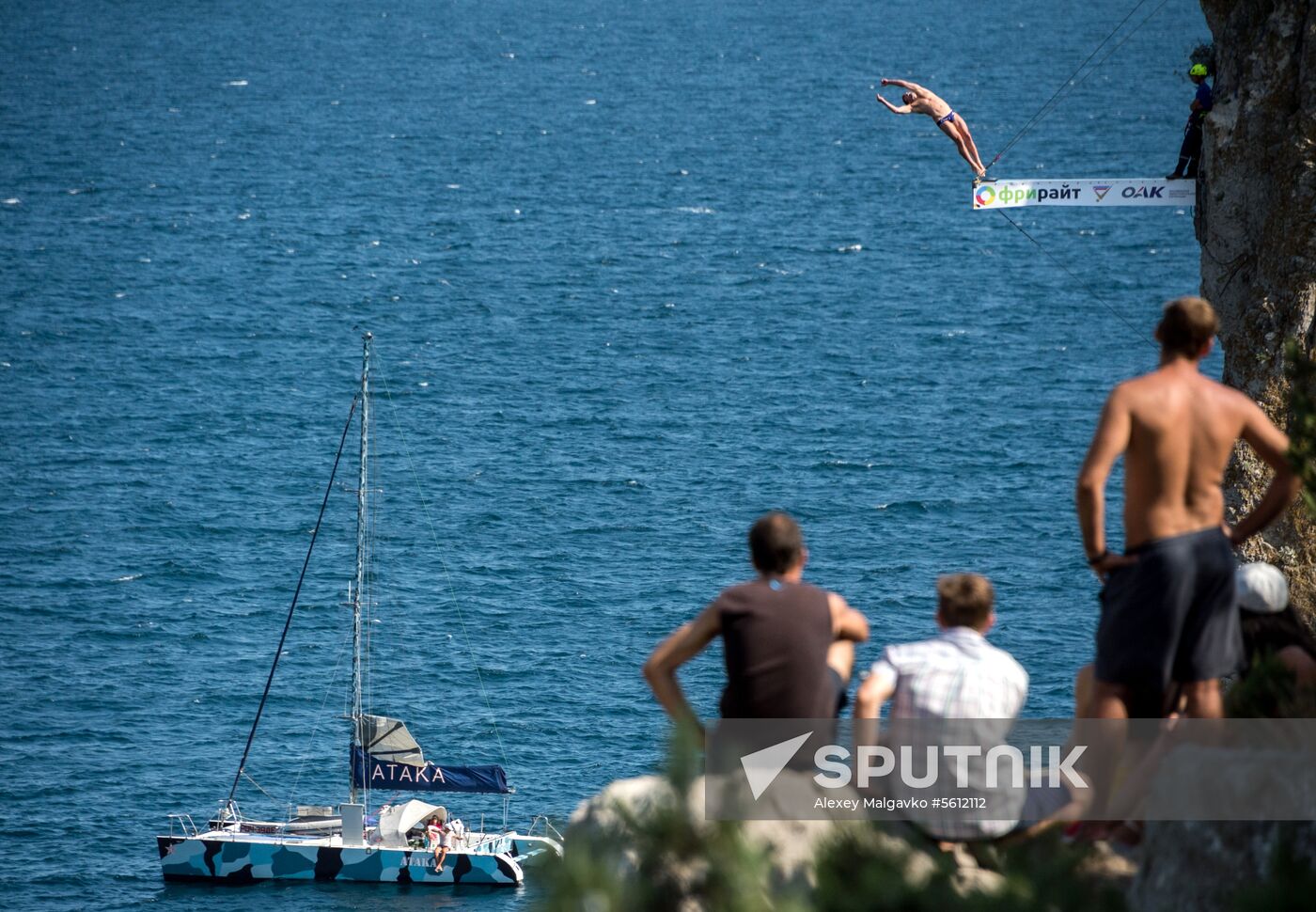 Freerate Cliff Diving World Cup international tournament in Crimea