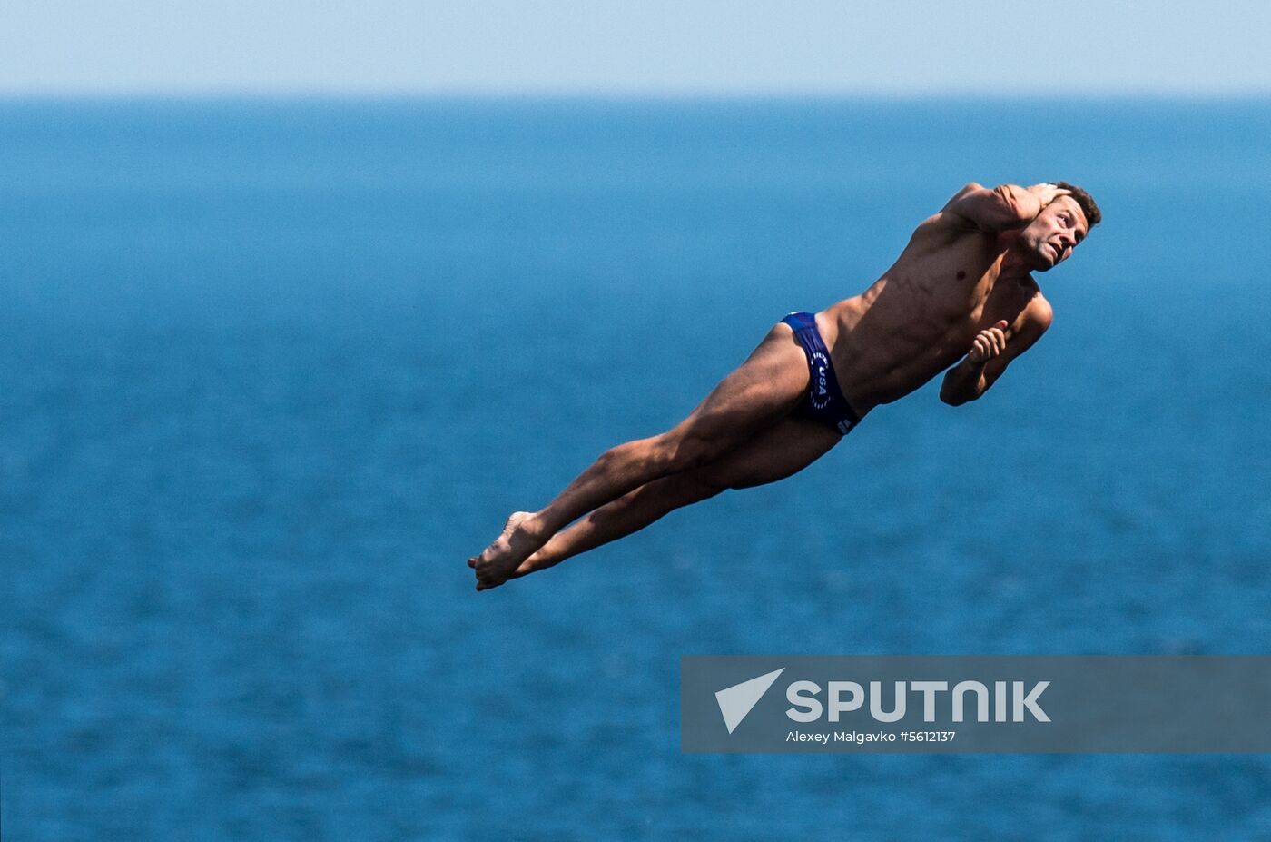 Freerate Cliff Diving World Cup international tournament in Crimea