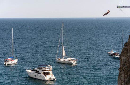 Freerate Cliff Diving World Cup international tournament in Crimea