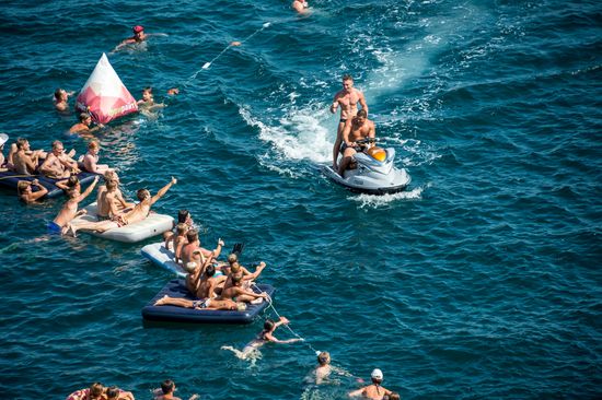 Freerate Cliff Diving World Cup international tournament in Crimea