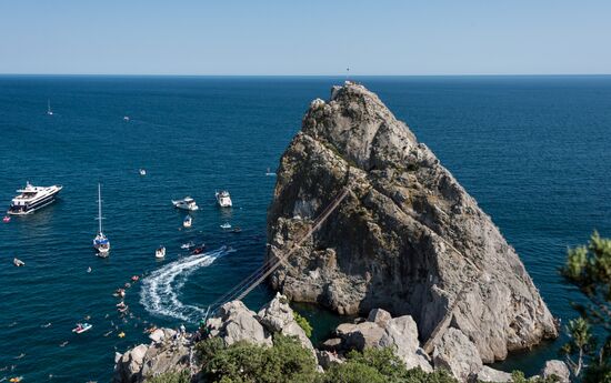 Freerate Cliff Diving World Cup international tournament in Crimea