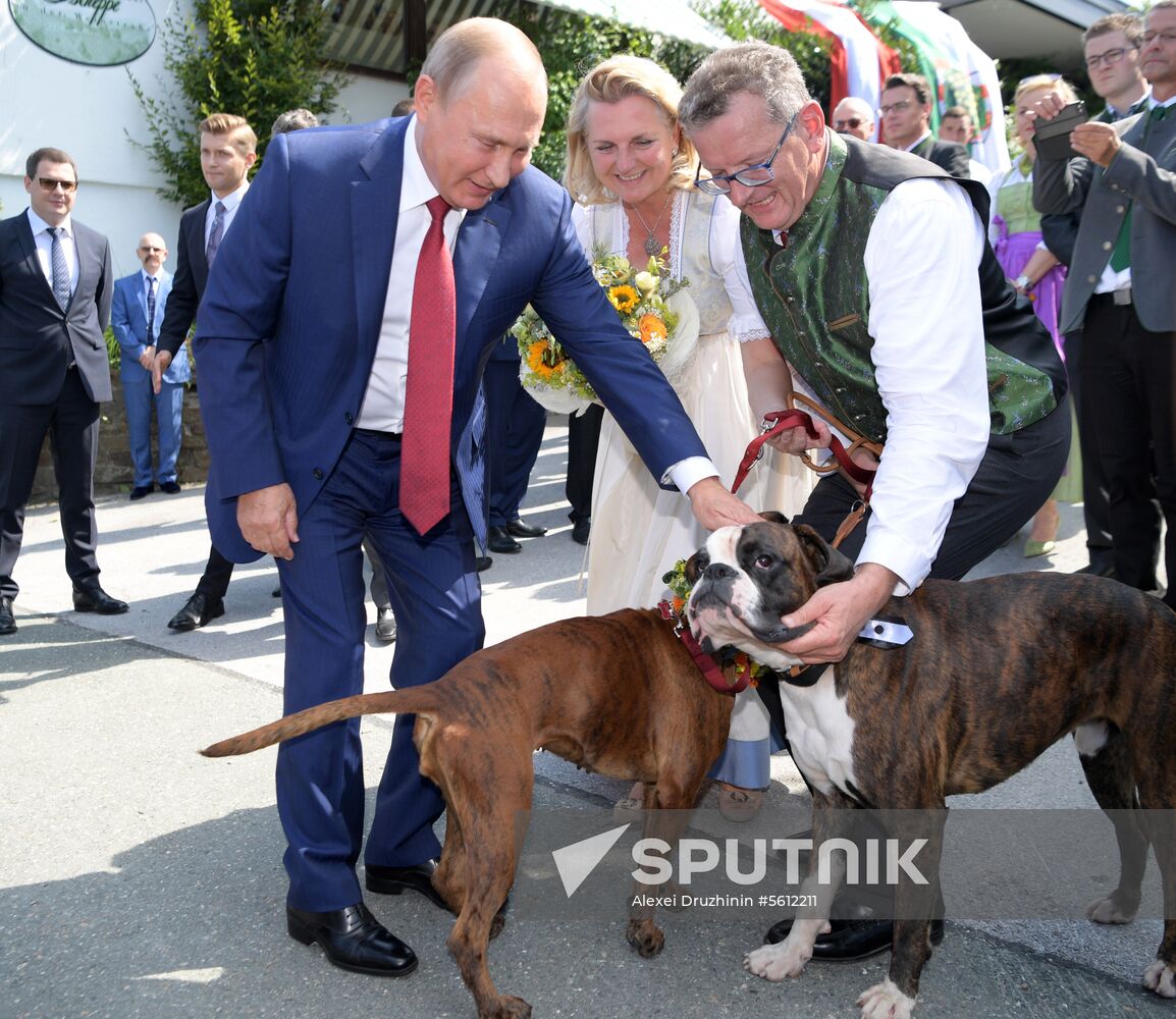 Russian President Vladimir Putin pays a visit to Austria
