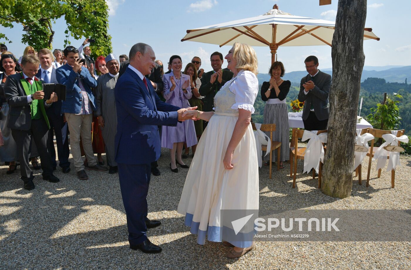 Russian President Vladimir Putin pays a visit to Austria