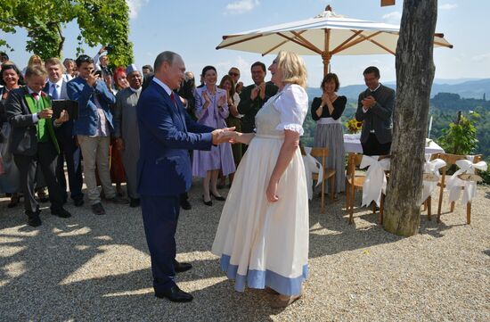 Russian President Vladimir Putin pays a visit to Austria