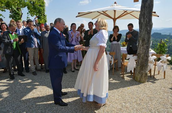 Russian President Vladimir Putin pays a visit to Austria