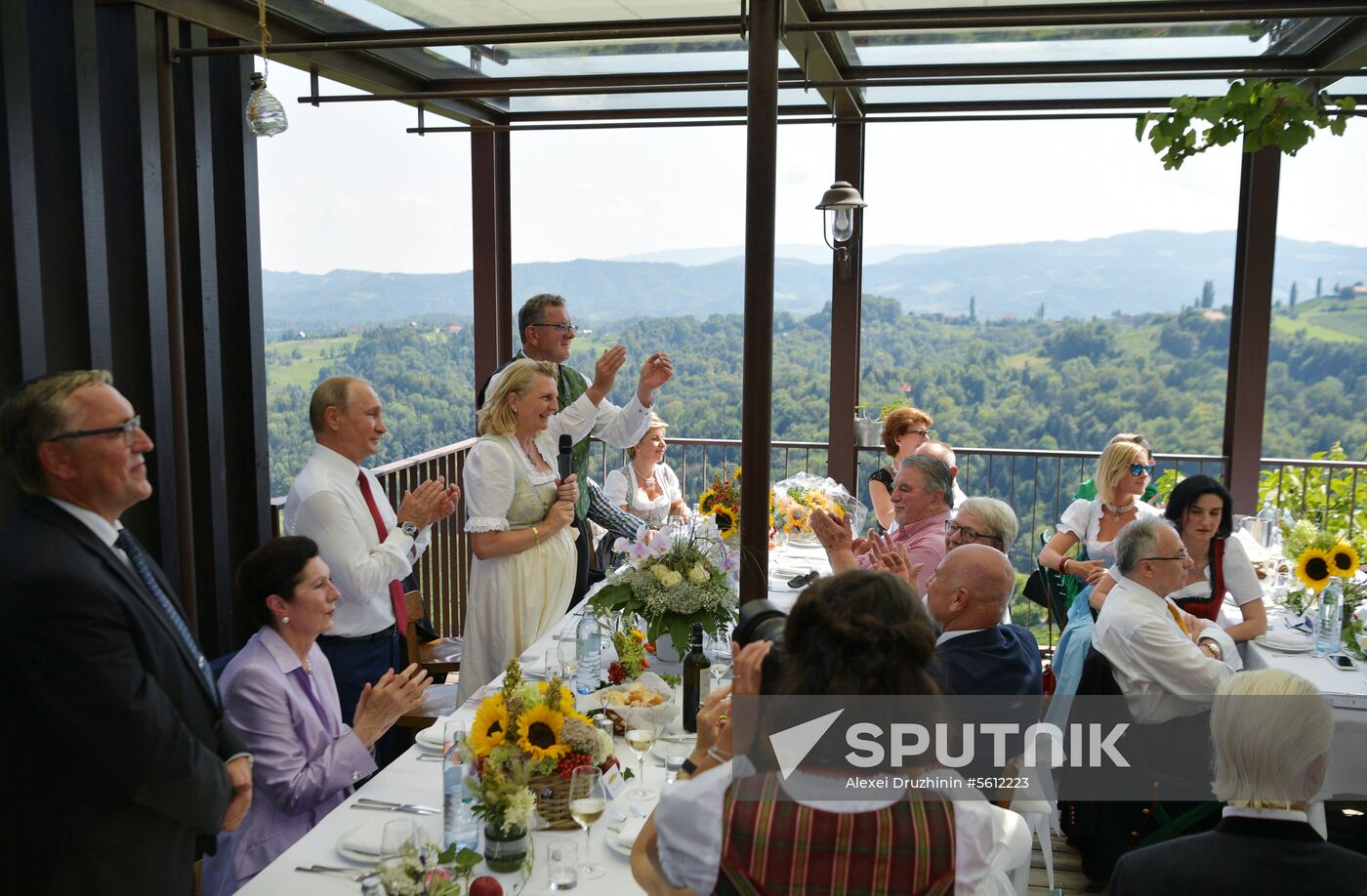 Russian President Vladimir Putin pays a visit to Austria