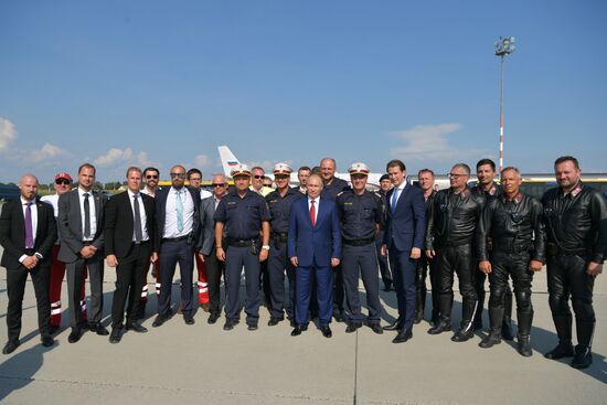 Russian President Vladimir Putin pays a visit to Austria