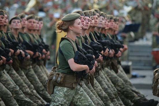 Rehearsal of parade for Ukrainian Independence Day in Kiev