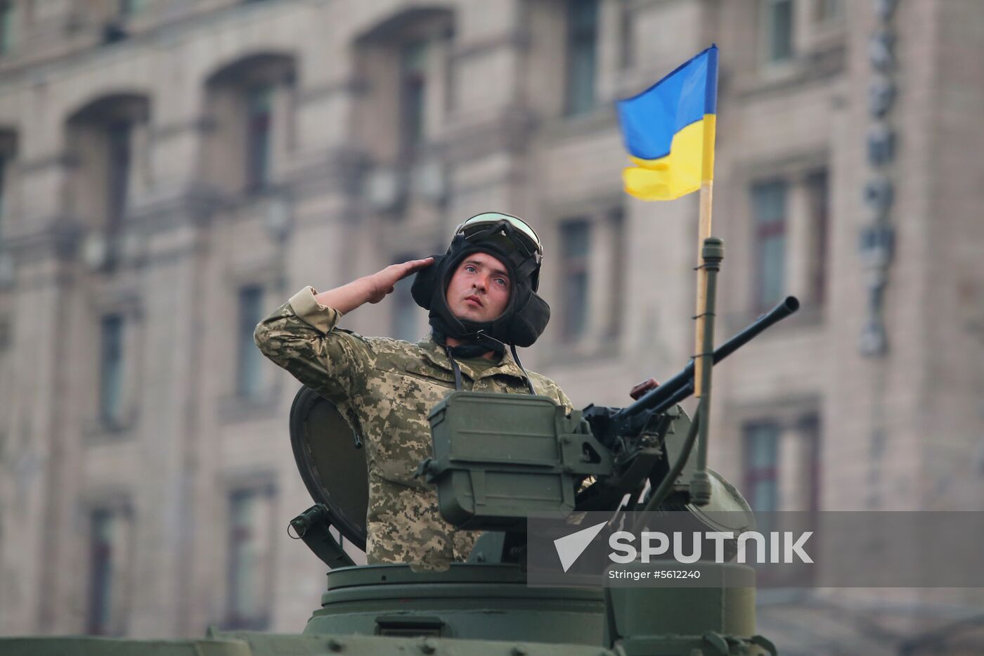 Rehearsal of parade for Ukrainian Independence Day in Kiev