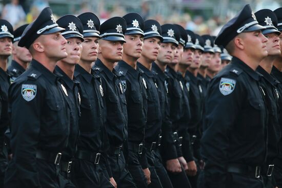 Rehearsal of parade for Ukrainian Independence Day in Kiev