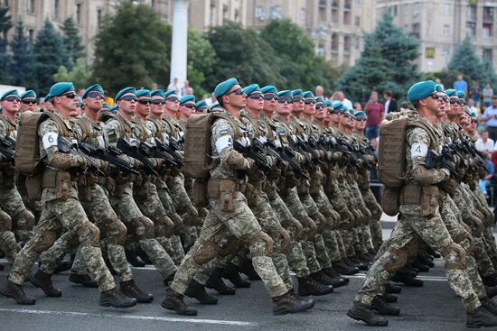Rehearsal of parade for Ukrainian Independence Day in Kiev