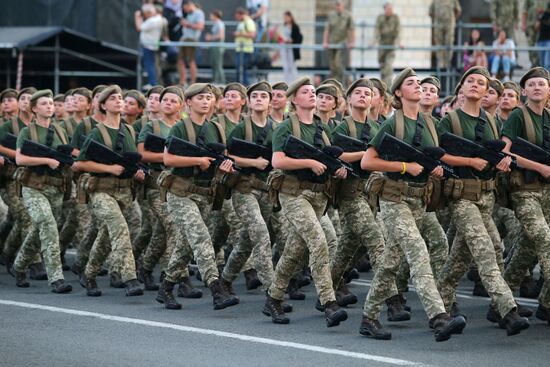 Rehearsal of parade for Ukrainian Independence Day in Kiev