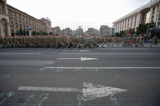 Rehearsal of parade for Ukrainian Independence Day in Kiev