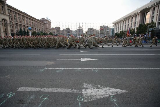 Rehearsal of parade for Ukrainian Independence Day in Kiev