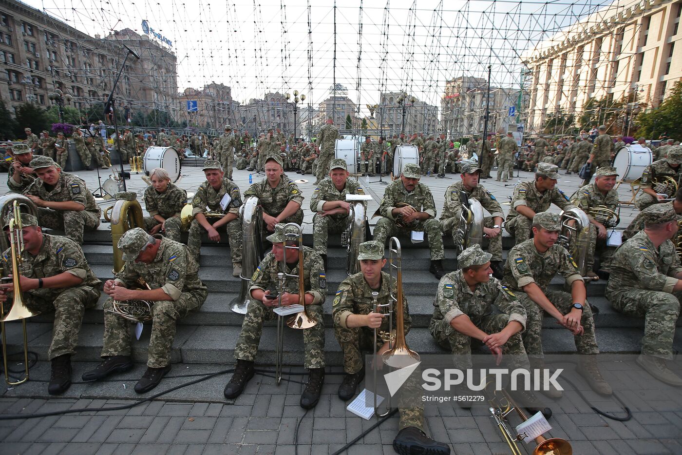 Rehearsal of parade for Ukrainian Independence Day in Kiev