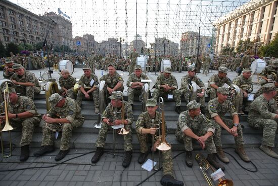 Rehearsal of parade for Ukrainian Independence Day in Kiev