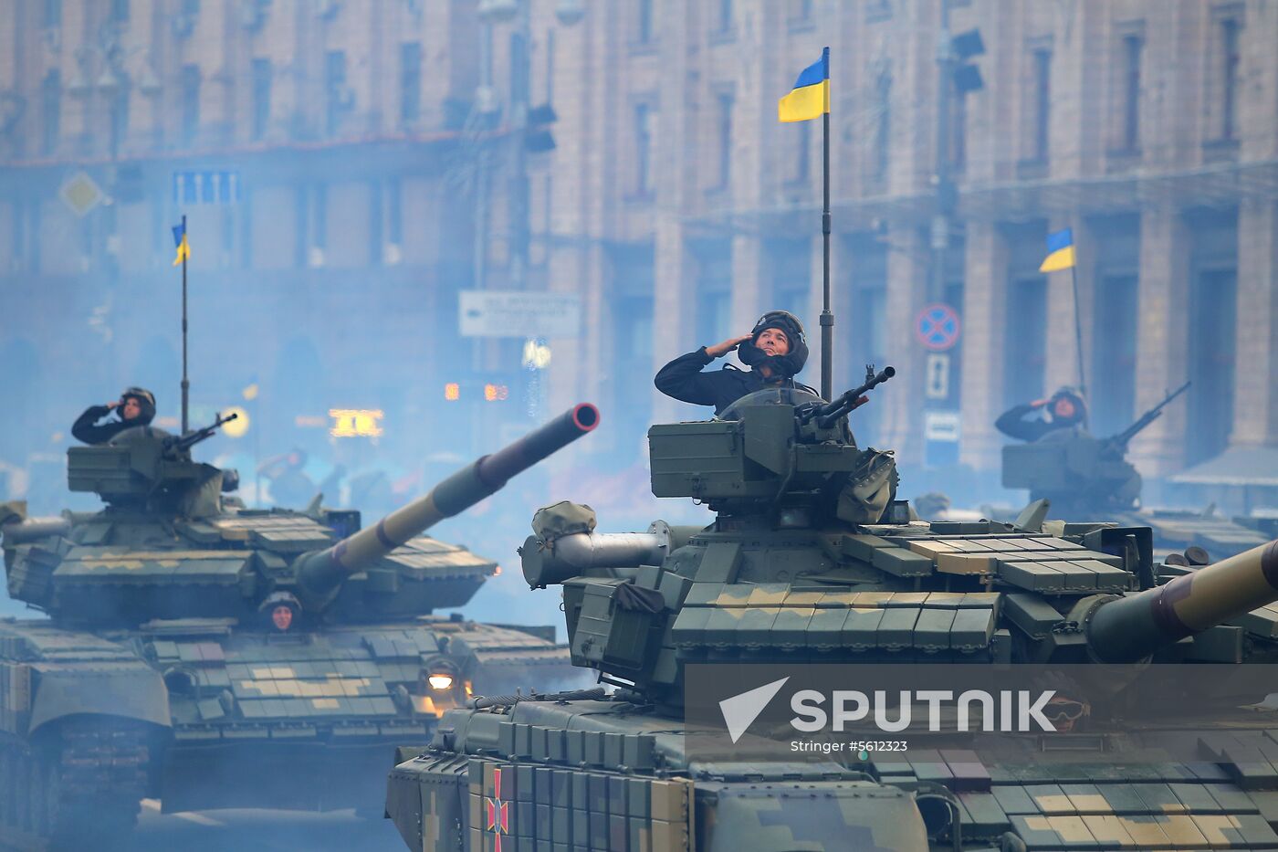 Rehearsal of parade for Ukrainian Independence Day in Kiev