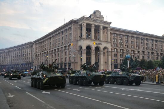 Rehearsal of parade for Ukrainian Independence Day in Kiev