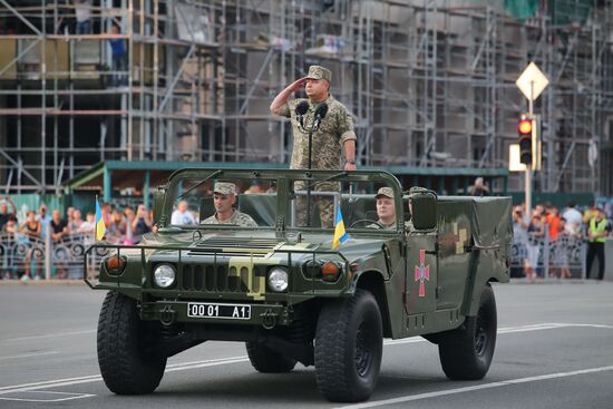 Rehearsal of parade for Ukrainian Independence Day in Kiev