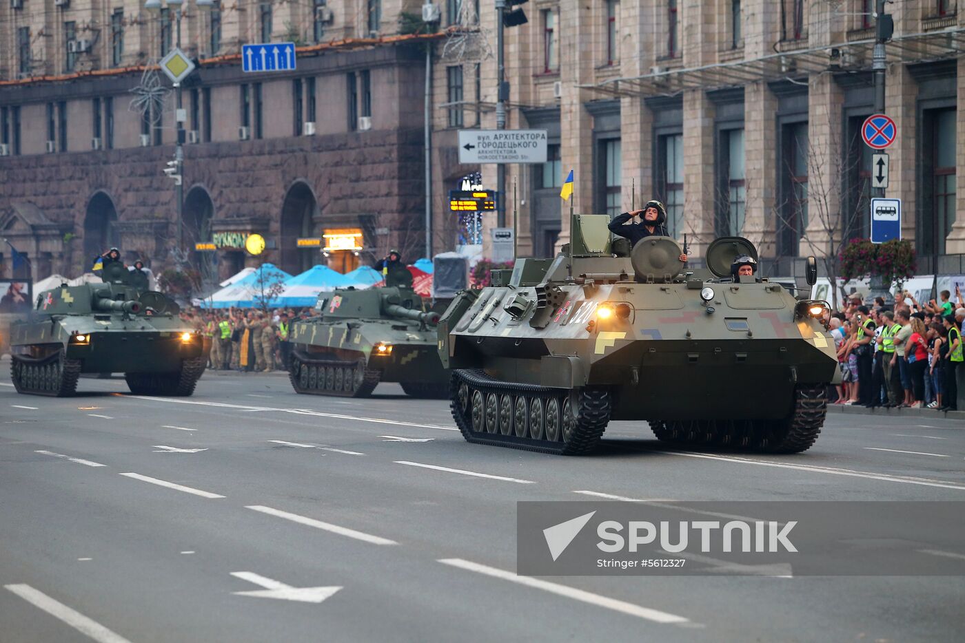Rehearsal of parade for Ukrainian Independence Day in Kiev
