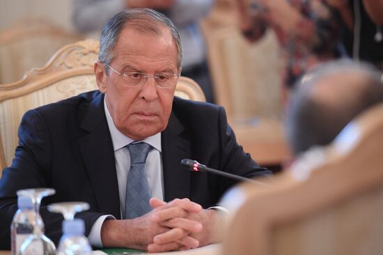 Russian Foreign Minister Lavrov meets with his Lebanese counterpart Bassil